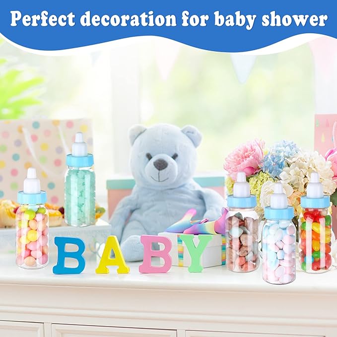 60 Pcs 4.5 Inch Baby Mini Milk Bottle Baby Shower Favor Fillable Feeding Bottle - Image 4