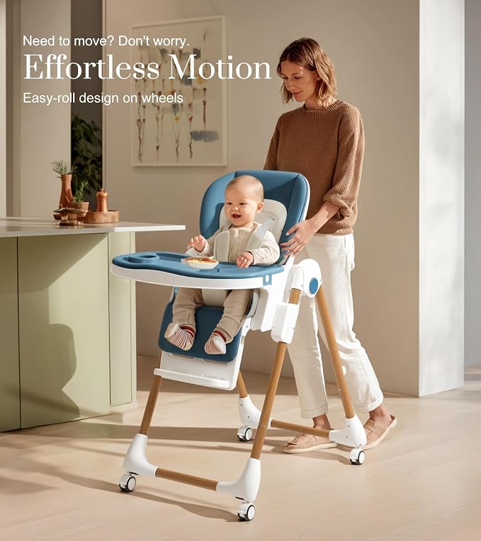 Mallify Foldable High Chairs for Babies and Toddlers, 3-in-1 Convertible Baby - Image 3