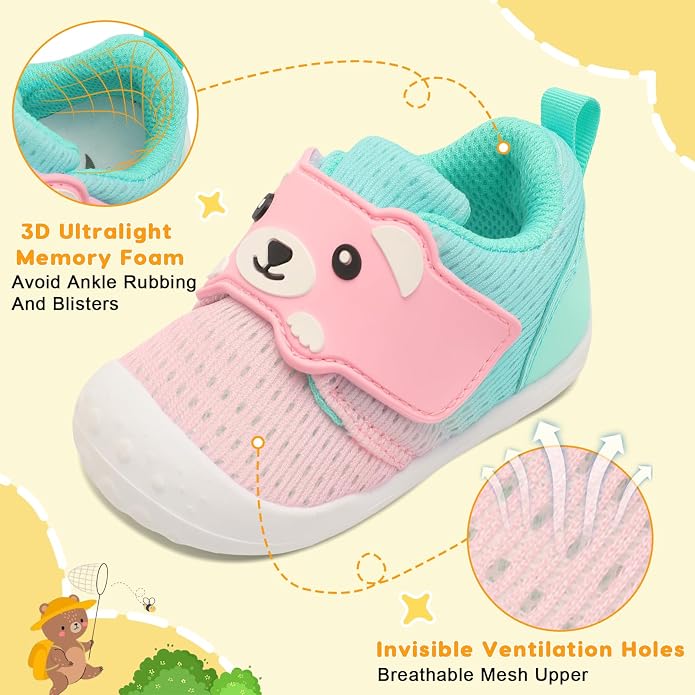 FEETCITY Baby Walking Shoes Wide Baby Shoes Boys Girls Infant Sneakers Crib - Image 4