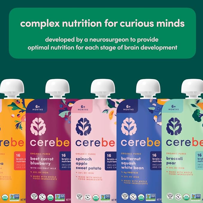 Cerebelly Organic Baby Food Pouches, Kale Sweet Potato Apple Purees, 16 - Image 6