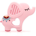 Soft Pink Elephant Teether Toy for Babies 3-6/6-12 Months Silicone Teething Toy by BIGSPINACH