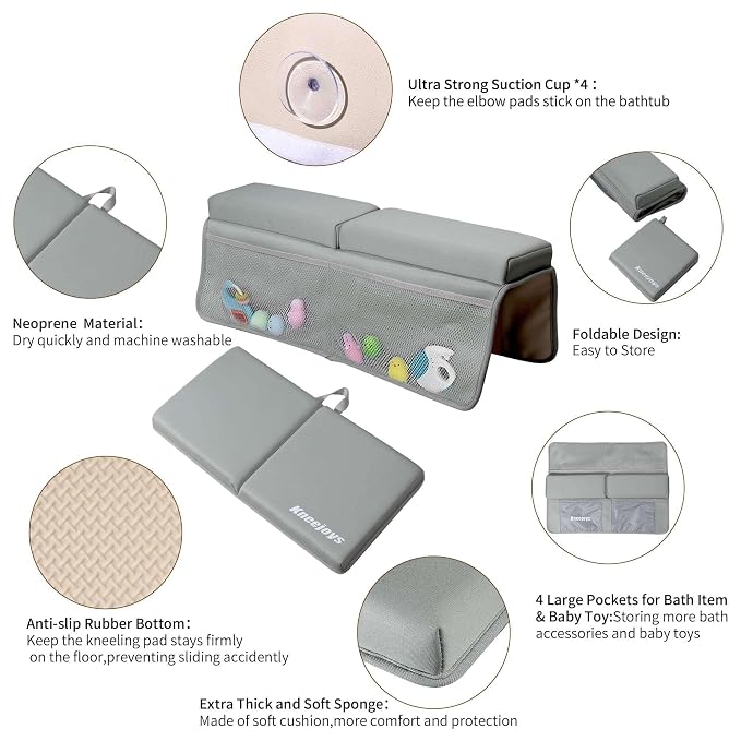 Bath Kneeler and Elbow Rest Pad Bath Kneeler Baby Bath Mat Kneeling Pad Bath - Image 4
