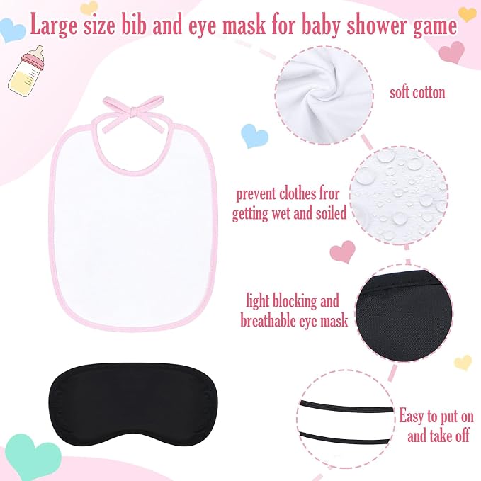 Leinuosen 24 Pcs Baby Shower Blindfold Feeding Game Set Include 6 Plastic Chug - Image 3