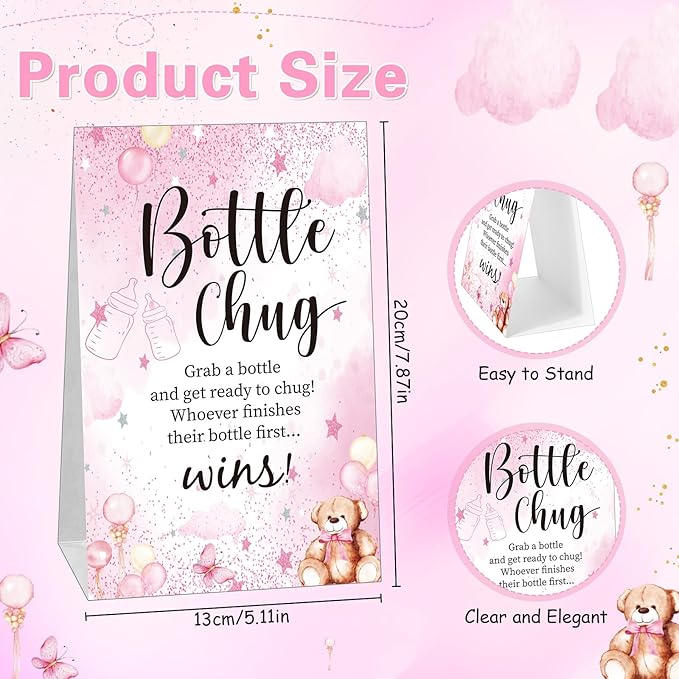 TrelaCo Bottle Chug Baby Shower Game 20 Pcs Baby Bottles Shower Favor - Image 2