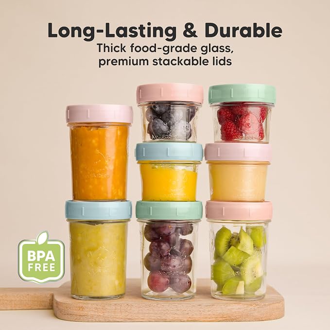 KeaBabies 4pk 8oz Glass Baby Food Containers - Image 5