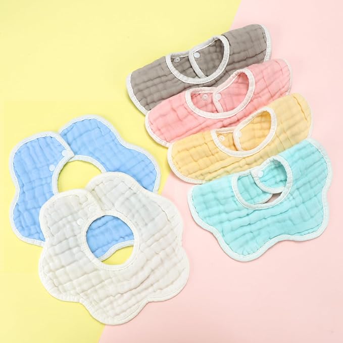 Accmor Muslin Baby Drool Bibs 6 Pack Baby Bandana Drool Bibs Soft Cotton Baby - Image 7