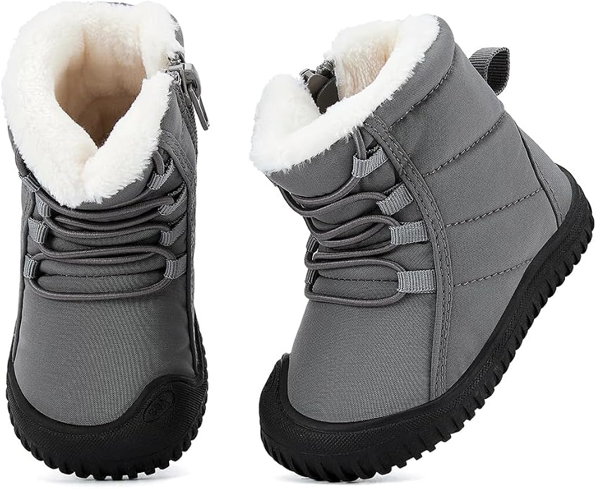BMCiTYBM Toddler Baby Snow Boots Winter Shoes Boys Girls Cold Weather Baby Faux - Image 3