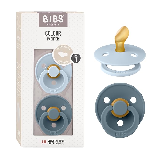 BIBS Pacifiers Colour Collection | Natural Rubber Baby Pacifier | Set of 2 by BIBS