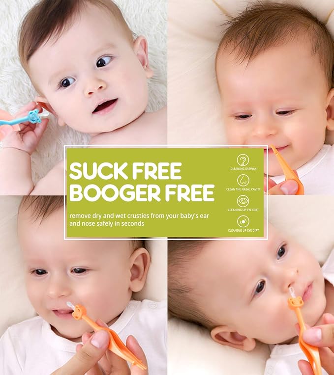 Two Pack 3 in 1 Baby Nose and Ear Gadget, Safe Baby Nose and Ear Cleaner - Image 3