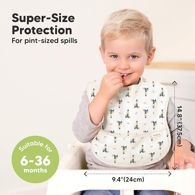KeaBabies 3-Pack Waterproof Baby Bibs - Image 3