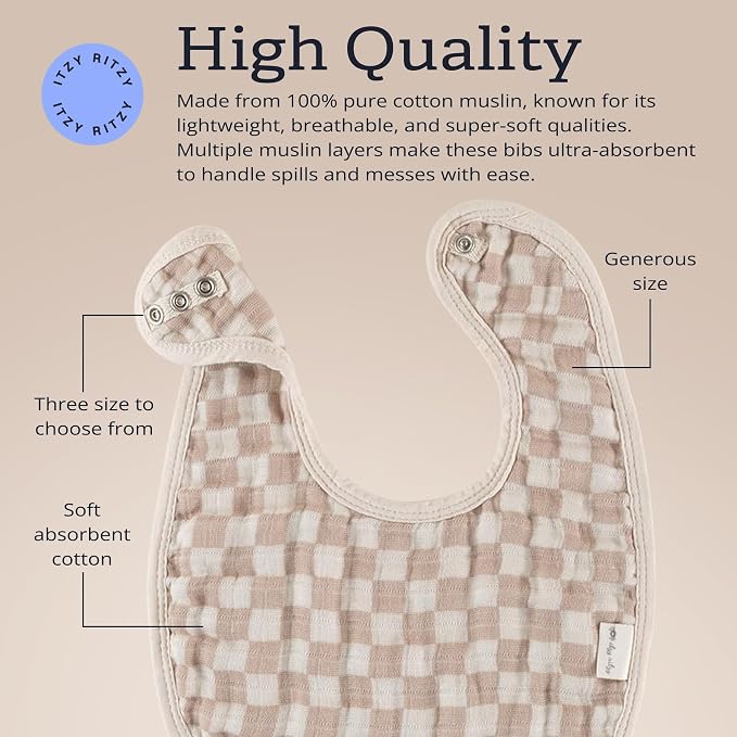 Itzy Ritzy Set of 3 Baby Bibs - Image 5