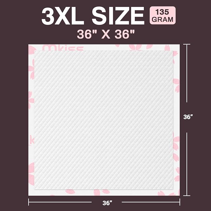MKISS Heavy Duty Incontinence Underpads, Tear-Resistant Chucks Pads - Image 2