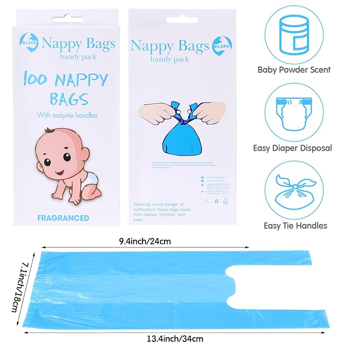Honoson 1200 Count Baby Disposable Diaper Bags Scented Diaper Sacks - Image 2