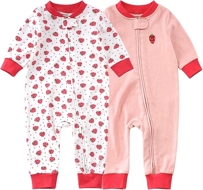 Teach Leanbh Baby 2-Pack Footless Pajamas Cotton Long Sleeve Printing 2 Way by TeachLeanbh