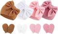 BQUBO Newborn Baby Hats Mittens Set Hospital Hat Beanie Infant Bow Hats Baby by DRESHOW