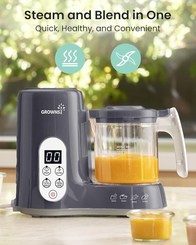 GROWNSY Baby Food Maker with Steam Basket, One Step Baby Food Processor Steamer - Image 8