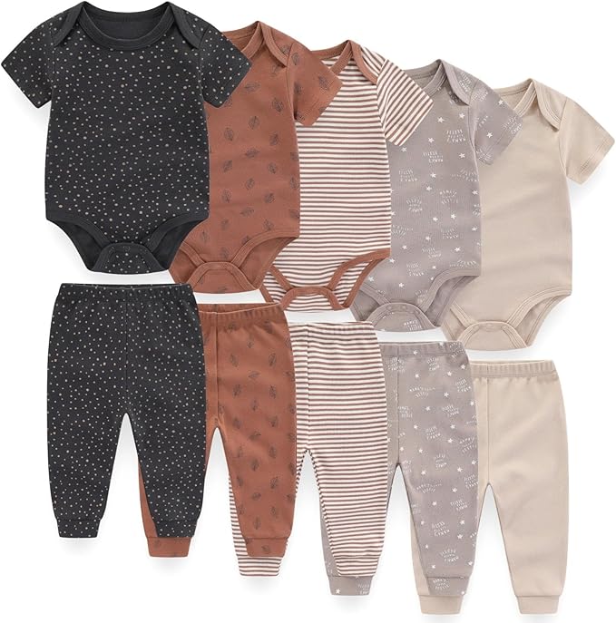 Unisex Baby Boy Girl Pants Sets 10 pack Cotton Casual New born Clothes Comfort by JELYLOVE