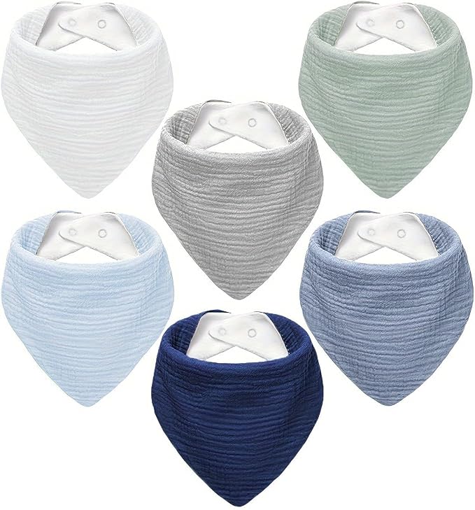 Muslin Baby Bibs, Soft Triangular Baby Bandana Drool Bibs by NISXABEBE