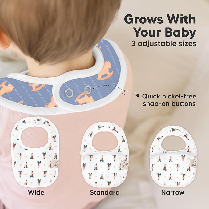 8-Pack Organic Baby Bibs for Boys, Girls - Image 4
