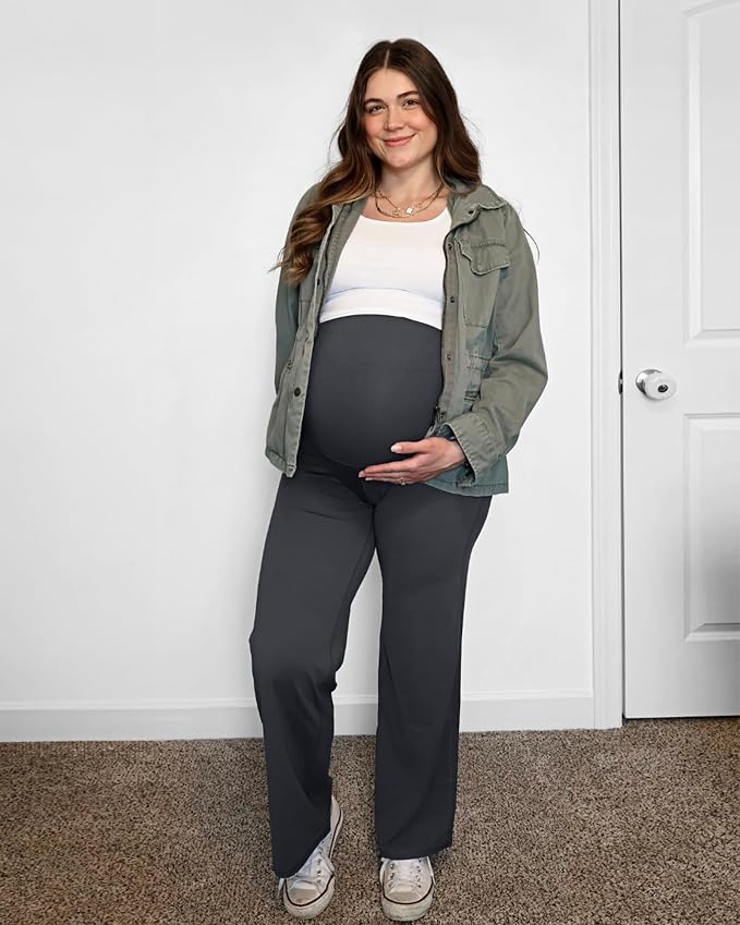 G4Free BareFeel Maternity Dress Yoga Pants Over The Belly Stretchy Work Slack - Image 6