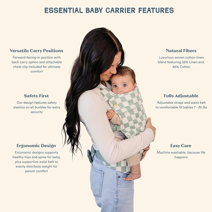 Ava & Oliver Essential Baby Carrier – Ergonomic, Hip-Healthy Soft Structured - Image 2