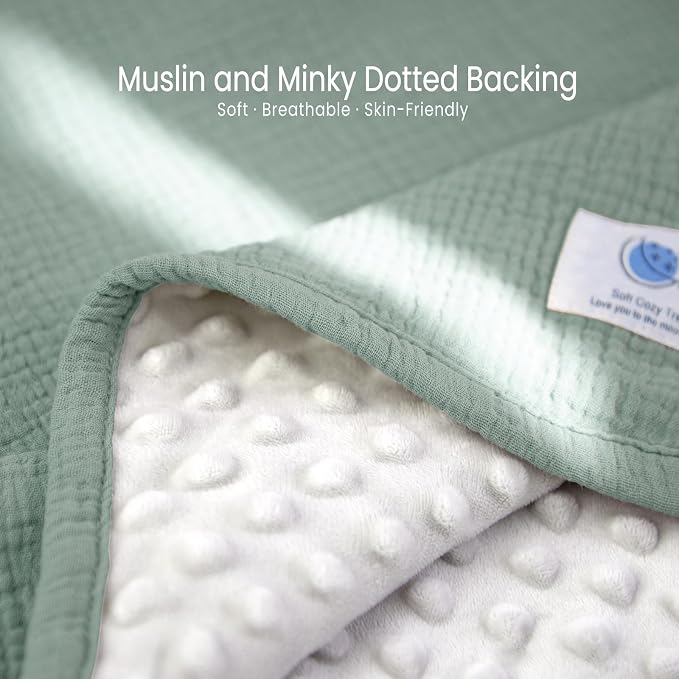 lulumoon Baby Blanket for Newborn Receiving: Minky Dot & Muslin Lightweight - Image 6