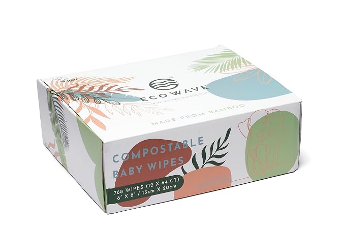 Eco Wave Baby Wipes, 100% Compostable Eco-Friendly Bamboo Wipes, Hypoallergenic - Image 5