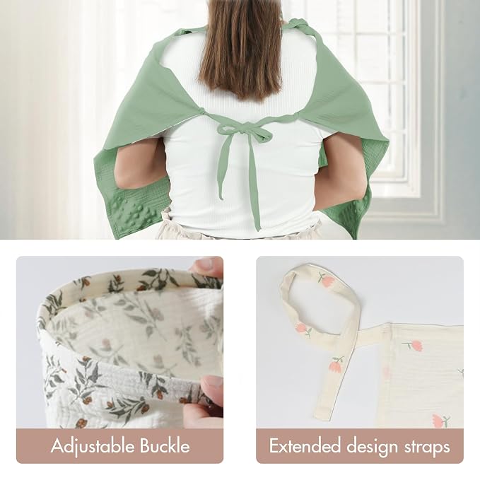 2-Pack Muslin Nursing Cover for Baby Breastfeeding - Image 4