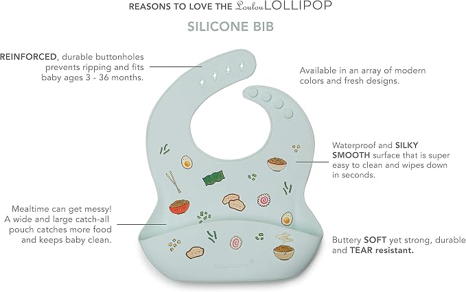 Loulou Lollipop Soft, Waterproof Silicone Feeding Bib - Image 8