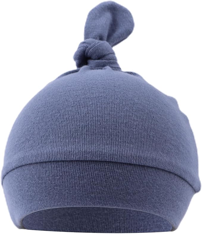 JANGANNSA Newborn Baby Hat Infant Baby Boys Beanie Top Knot Stretchy Hats - Image 2