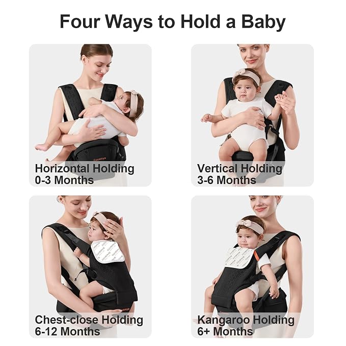 Baby Carrier with Hip Seat, 2-in-1 Forward-Facing Carry - Image 5