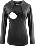 GINKANA Women's Nursing Hoodie Sweatshirt Long Sleeves Breastfeeding Maternity by GINKANA