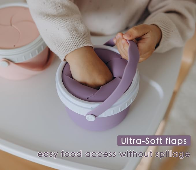 No Spill Silicone Toddler Snack Containers, Detachable Silicone Flap - Image 3