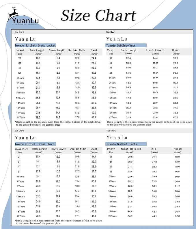 YuanLu Boys Suit for Kids Tuxedo Wedding Ring Bearer Outfit, 5 Piece Boy Slim - Image 6