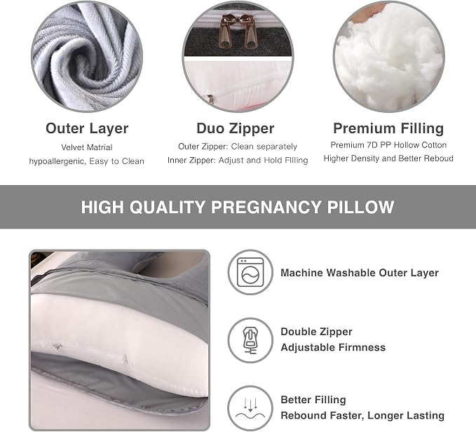 Pregnancy Pillow, Full Body Maternity Pillow 57 inch, - Image 3