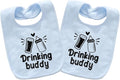 Baby Twins Bibs Drinking Buddy Newborn Baby Bibs Cute Unisex Bibs Set Toddler by QIANWANYI