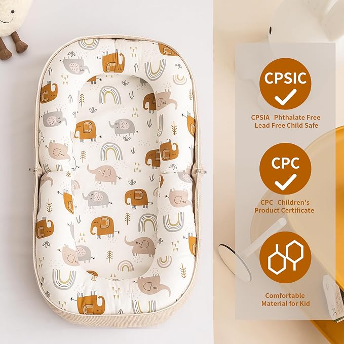 Baby Lounger, Foldable Infant Nest Pillow - Image 4