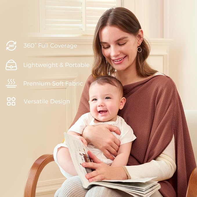 Momcozy Nursing Cover for Breastfeeding, Soft Privacy Poncho, Portable Breast - Image 5