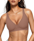 OEAK Womens Deep V Bras Wireless Comfortable Bra Supportive No Underwire Bras by OEAK