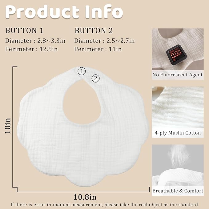 Baby Bibs Muslin Drool Teething Drooling Bibs - Image 4