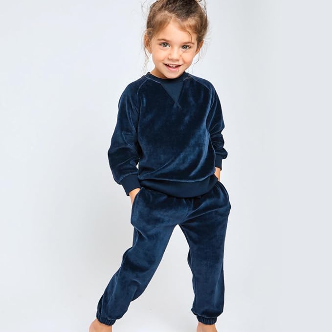 HonestBaby Baby 2-Piece Cozy Velour 100% Organic Cotton Sweatshirt and Jogger - Image 4