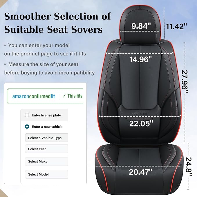 Coverado Car Seat Covers Full Set, Seat Covers - Image 6