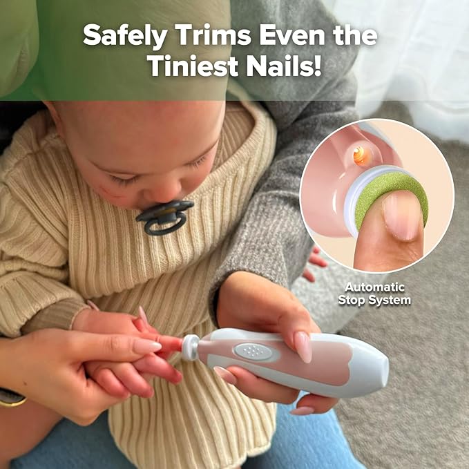 haakaa Baby Nail Trimmer Electric Safe Baby Nail Clippers Baby Nail File Kit - Image 2