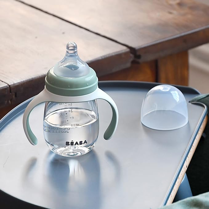 BEABA 2-in-1 Baby Bottle to Transition Sippy Cup, No Spill Sippy Cup, Includes - Image 7