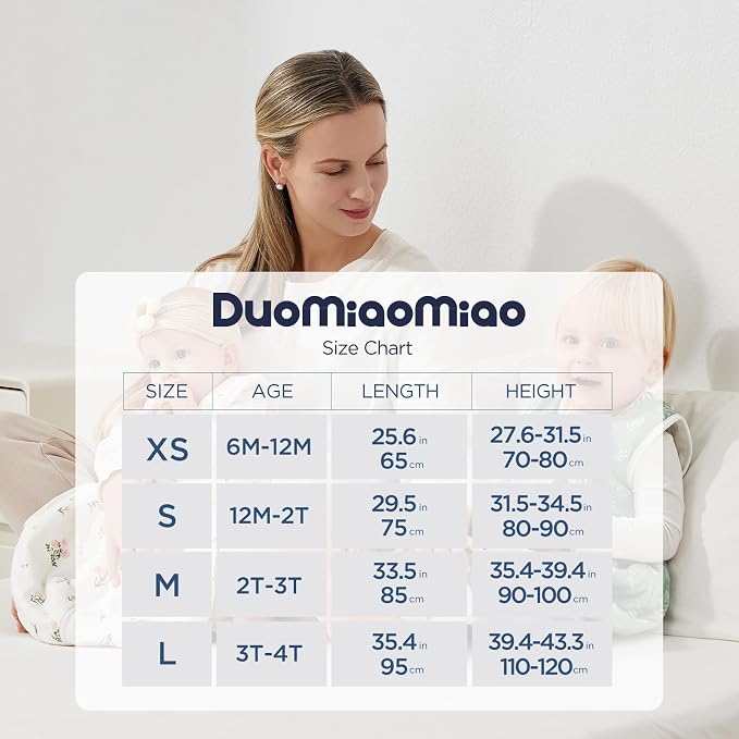 Duomiaomiao 2.5 TOG Toddler Sleep Sack 12-24 Months 100% Cotton Winter Side - Image 8