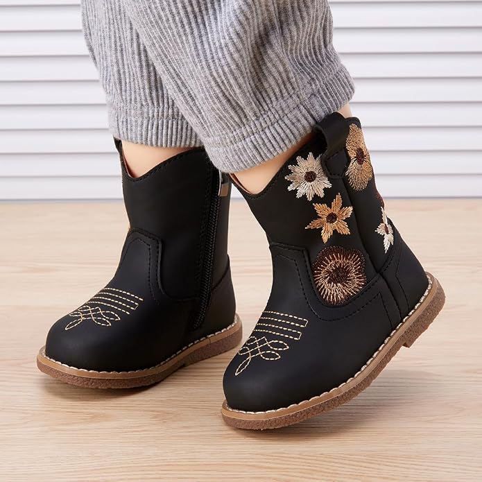 BMCiTYBM Baby Cowboy Cowgirl Boots Infant Western Shoes Boys Girls Round Toe - Image 2