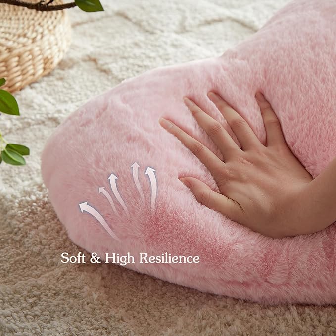 EastTree Heart Pillows, Light Pink Heart Shaped Pillows, Ultra Soft Extra-Large - Image 5