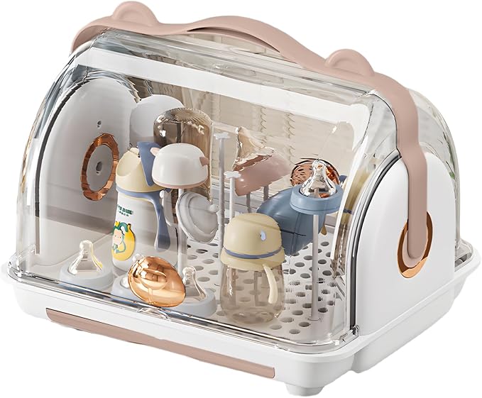 Baby Bottle Drying Rack Storage, Nursing Bottle Storage Box Organizer - Image 2