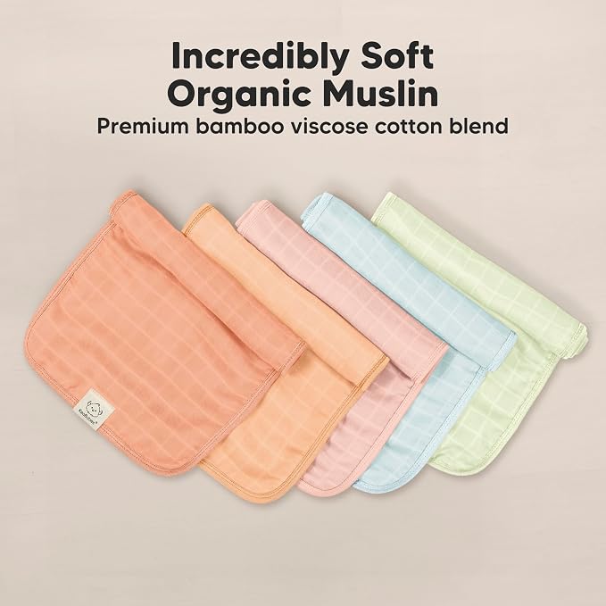 5-Pack Cotton Muslin Burp Cloths Baby Girls, Boys - Image 4