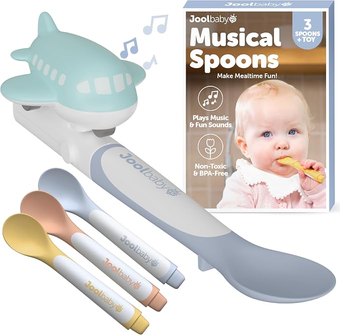 Jool Baby Musical Baby Spoons, 3 Spoons + Plane by JoolBaby